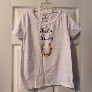 🍀 Feelin Lucky Draper James White Cotton Tee 🍀